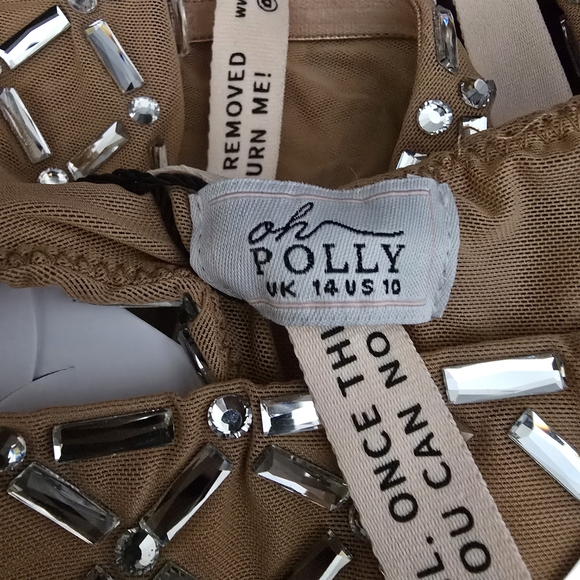 Oh Polly Embellished Nude Top - Picture 3 of 6
